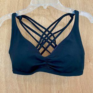 Black strappy sports bra